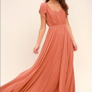 Rusty Rose Maxi Dress Lulus